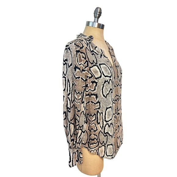 CAbi #3759 Serpentine Blouse Animal Snake Print Long Sleeve Blouse Top XS - Picture 3 of 6